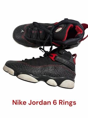 Jordan Kids' 6 Rings Basketball Sneakers - Black/Red